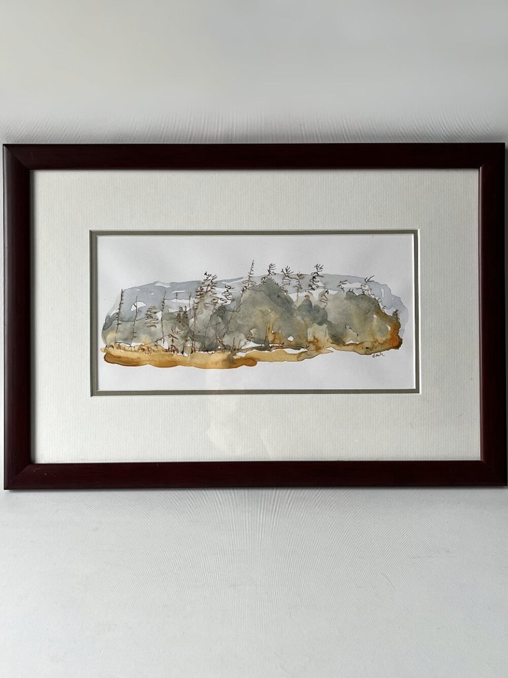 Original Watercolor Painting North Halton Pines by Helen Vella Signed Framed